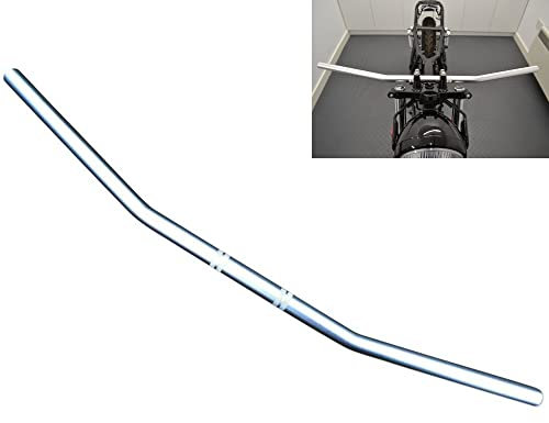 Motorcycle Handlebars Drag Bar 22mm 7/8 inch for Streetfighter Custom Bike Flat Tracker Bobber Chopper (Silver)