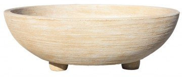 AnaParra Jardinera Redonda Moderna en hormigón aligerado para Exterior Mediterraneo 65X32cm. Natural Ocre