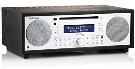 Tivoli Audio Music System BT Sistema Hi-Fi todo en uno AM / FM con Bluetooth para transmisión inalámbrica (Fresno Negro / Plata)