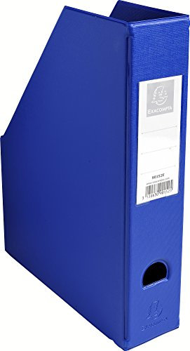 Exacompta - Réf. 90152E - 1 Porte-revues en carton extra rigide recouvert de plastique livré à plat - Dos de 7 cm - Dimensions 23 x 31 cm - Pour documents au format A4 - Coloris bleu foncé