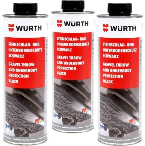 3 x Würth Steinschlagschutz Unterbodenschutz schwarz (4052703194957) 1000ml