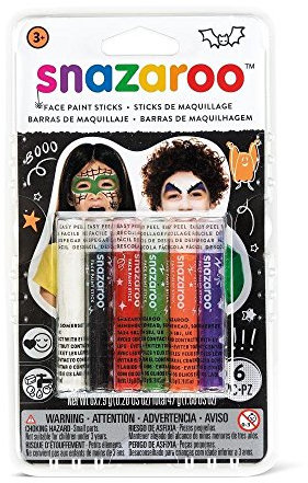 Snazaroo - 6 Stick Colori Per Viso Halloween