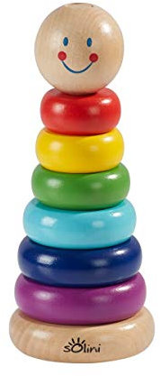 Solini Stapel Männchen 8-TLG. / Baby Spielzeug / Holzspielzeug / Feinmotorik / ab 12 Monate / bunt