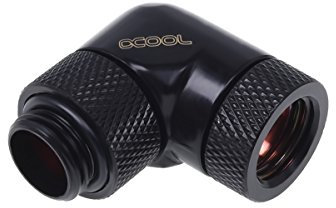 Alphacool HF Winkeladapter 90° drehbar G1/4 AG auf G1/4 IG - Deep Black