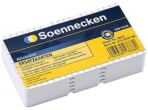 Soennecken Ersatzkarten 1813 102x56mm kariert weiß 100 St./Pack.