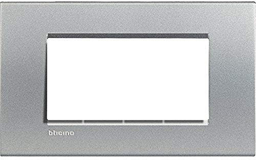 BTicino Livinglight Placca, 4 Moduli, Forma Rettangolare, Grigio Tech