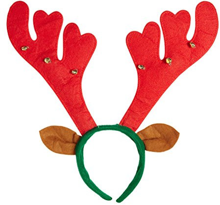 W WIDMANN MILANO Party Fashion 1511A - Rentiergeweih mit Glöckchen und Ohren, Haarreif, Accessoire, Haarschmuck, Kopfschmuck, Weihnachten, Karneval, Fasching, Mottoparty