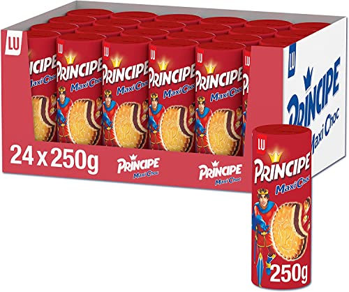 Príncipe Maxi Choc, Galletas Sándwich Rellenas de Doble Crema de Chocolate con Leche, 24 x 250 g