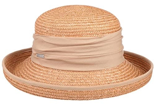 Dilara Strohhut Seeberger Damenhut mit Umschlag Sonnenhut, beige, One size