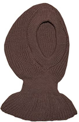 100% Merino Wolle Balaclava Hut Mütze Schal Gestrickt Schafswolle Erwachsene Frauen Männer Unisex Brown