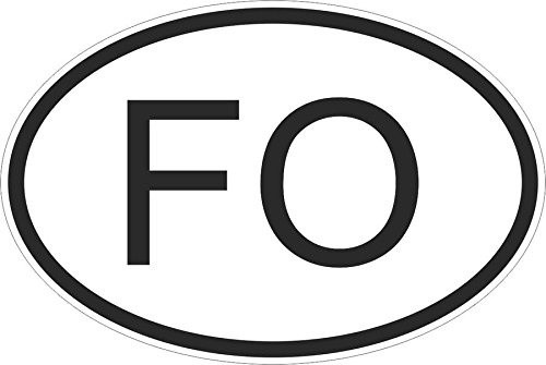 Flag Stickers oval Country code Car Motorcycle feroien fo Faroe Islands