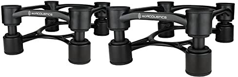 IsoAcoustics Aperta Series Isolation Speaker Stands with Tilt Adjustment: Aperta200 (20 x 25.4 cm) Black Pair