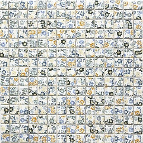 Mosaik Quadrat Spring Flower Keramik Mosaik | 10 Mosaikmatten