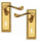 DISCOUNT HARDWARE UK Georgian Polished Brass Plate Door Handles Lever Lock & Bathroom (Lock Handle Only)