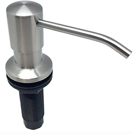 Ultimate KitchenTM Seifenspender für Spüle, Edelstahl, satiniert, 500 ml Flasche, 8 cm Gewinde für Granit-Installationen