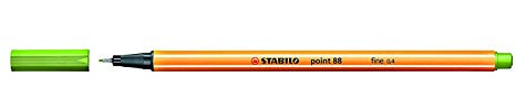 STABILO Point 88 Fineliner / Pigment-Liner, 3 Stück - Apfelgrün, 0.4 mm, Fein, Fineliner, Markierstift
