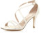 Ajvani Womens Ladies mid high Heel Strappy Crossover Wedding Sandals Shoes Size 5 38, White Matte, 5 UK