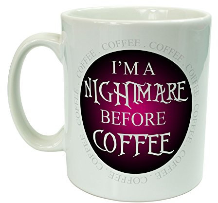 I'm a Nightmare Before Coffee Ceramic Mug Funny Gift Pink-black