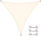 CelinaSun Toldo Vela de Sombra para jardín y balcón Incl. Cuerdas de sujeción Premium PES Poliéster hidrófugo Triángulo 3,6 x 3,6 x 3,6 m Blanco Crema
