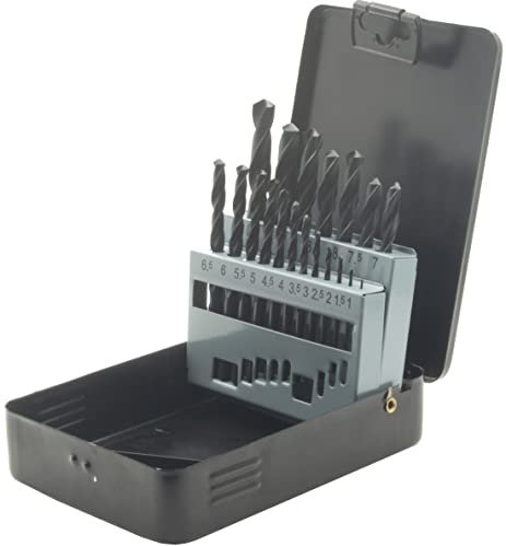 Krino 01016305 HSS - Juego de 19 brocas de acero para hierro