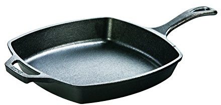 Lodge 26.67 cm / 10.5 inch Pre-Seasoned Cast Iron Square Skillet/Frying Pan L8SQ3