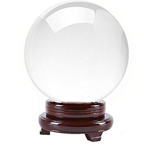 Amlong Crystal Bola de cristal de cuarzo transparente de 110 mm