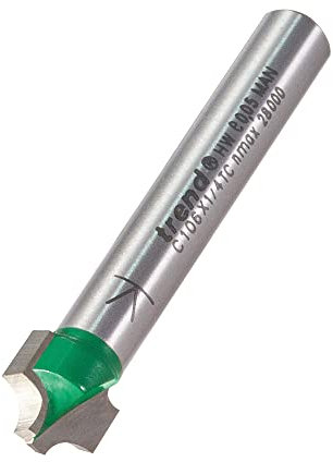Trend CraftPro Ovolo Rounded Over Router Cutter Bit, 1/4 Inch Shank, 3.2mm Radius and 9.5mm Cut Length, Tungsten Carbide Tipped, C106X1/4TC
