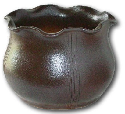 Pflanzkübel Nebelhorn I, 41.0x32.0cm, Dunkelbraun-matt, aus frostbeständiger Steinzeug-Keramik