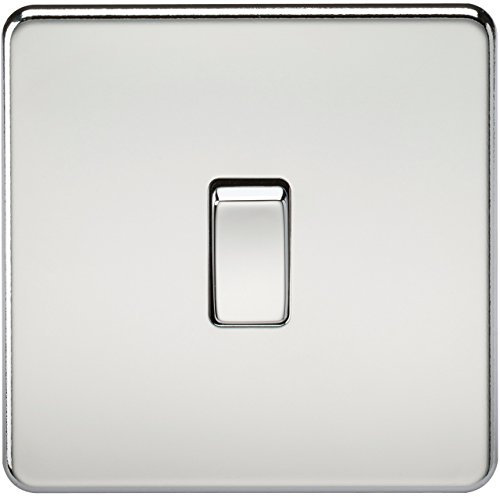 Knightsbridge SF2000PC Screwless 10 A 1-Gang 2 Way Switch, Polished Chrome