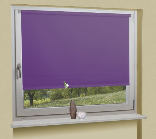 Seitenzugrollo Sichtschutz Rollo Klemmfix Kettenzug ohne Bohren, 140x230 (BxH cm), Lila, 062010