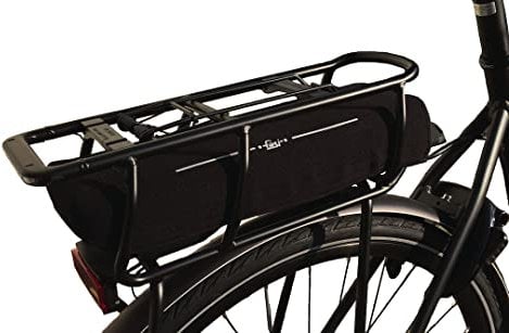 fasi Akkuschutz E-Bike Accu Cover Gepäckträger schwarz mit Reflexdruck schwarz mit Reflexdruck