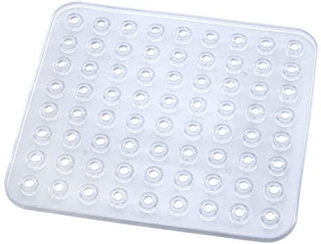 WENKO Eckige Spülbeckeneinlage Kristall, schützt vor Kratzern an Geschirr & Spülbecken, reduziert Wasserspritzen & verhindert Wasserstau, robuster, pflegeleichter Kunststoff, 31 x 27,5cm, Transparent