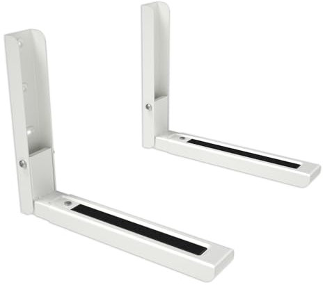 AVF Universal Microwave Wall Bracket - White Mount, Fits all Standard Microwaves, Depth Adjustable - For Solid Wall or Wood Stud - Max Weight 45kg