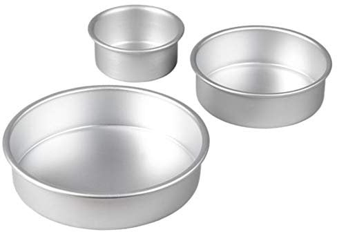 Runde Aluminium-Kuchenformen, 3-teiliges Set mit 8-Zoll-, 6-Zoll- und 4-Zoll-Kuchenformen