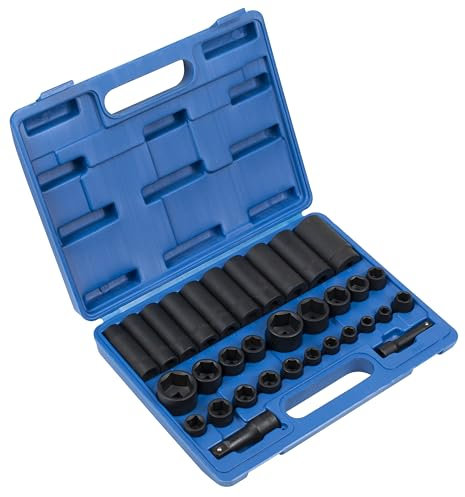 Sealey Ak681 Impact Socket Set 32Pc Standard/Deep 3/8In and 1/2In Sq Dr
