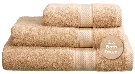 Linens Limited Turkish Cotton Bath Towels, Large Bath Sheet for Shower, Beach and More, Soft and Luxurious, Super Absorbent, Machine Washable (Beige)