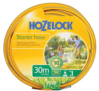 Hozelock 7230P0000 Starterschlauch, ø 12,5 mm, 30 m: vielseitiger, UV-beständiger Gartenschlauch, 4-lagig, geflochten, verstärkter Schlauch, hergestellt in Großbritannien, allgemeine Zwecke,