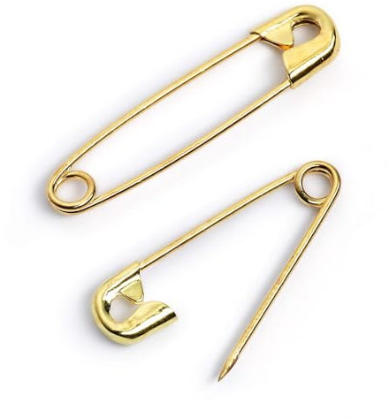 Prym 071279 Sicherheitsnadeln, Nr.4, 57mm, goldfarbig, 12 Stück
