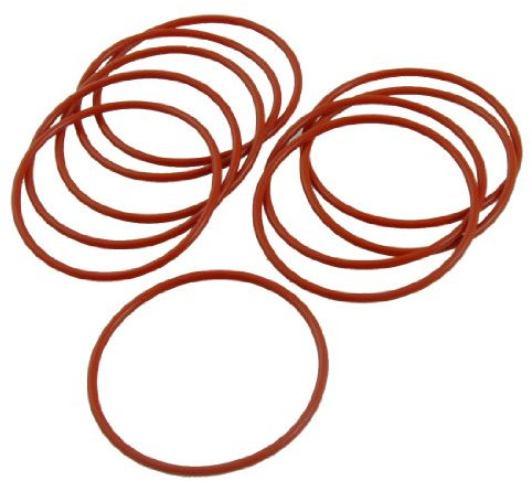 sourcing map O-Dichtungsring, Öldichtung, Silikon, 50 x 2 mm, rot, 10 Stück de