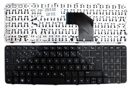 Power4Laptops Alemán Marco Negro Brillante Negro Teclado de Repuesto para Ordenador portátil Compatible con HP Pavilion G6-2333EL