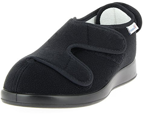 VAROMED Dublin XXL Kletthalbschuhe aus Velours mit Klettverschluss I Gesundheitsschuhe Damen & Herren I Verband Schuhe für geschwollene Füße I Made in Germany