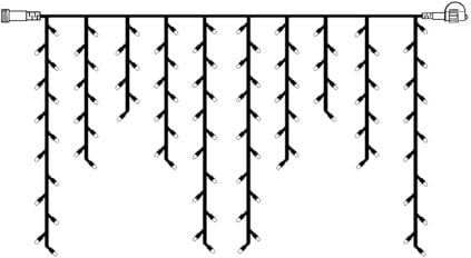 Star System LED  Icicle-Extra, 100-teilig Birnchen: cool light, Kabel: weiß 2 m x 1 m, outdoorVierfarb-Karton 466-38