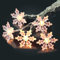 hellum Lichterkette Innen mit Schneeflocken, 10 LED Schneeflocken warmweiß, 1,35m beleuchtete Länge batteriebetrieben, transparentes Kabel, Weihnachtsbeleuchtung Innen Fenster, Weihnachtsdeko 566109
