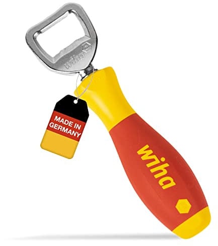 Wiha Flaschenöffner SoftFinish® Werkzeuggriff, Geschenk für Männer, Bieröffner, Kapselheber, Kneipe und Küche, Männergeschenk für Vatertag (04703)