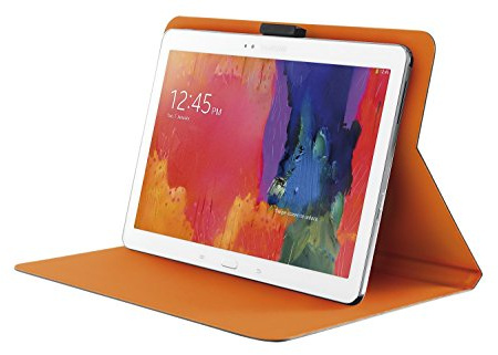 Trust Aeroo Folio Stand - flaches Hülle für 10 Tablets (z.B. iPad Air, Galaxy Tab 4 10.1, Galaxy Tab S 10.5, TabPRO 10.1 & Note 10.1) grau/orange