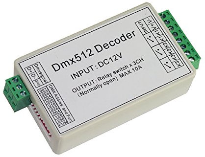 BUNTE-DE 3-Kanal 5A DMX512 Decoder Controller Relay-Schalter Kit DIY Konverter DMX Dimmer Relay Mit Schutzgehäuse
