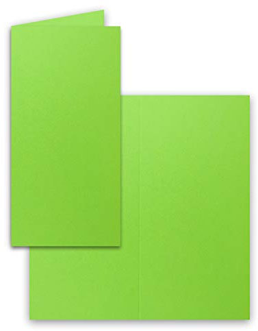 FarbenFroh by GUSTAV NEUSER 25x Falt-Karten DIN Lang - Hellgrün (Grün) - 10,5 x 21 cm - Blanko Doppelkarten - Klappkarten für Einladungen und Grußkarten zu Weihnachten und Geburtstag