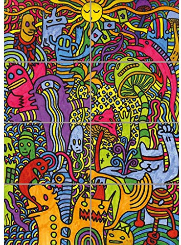 Doppelganger33 LTD Psychedelic Mushroom Weird Cool Huge Wall Art Multi Panel Poster Print 33X47 Inches
