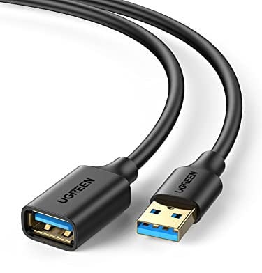 UGREEN Cable Alargador USB 3.0 Extension Tipo A Macho a Hembra para Impresora, Ratón, Teclado, Hub, Pendrive, Mando de PS3, VR Gafas, Disco Externo y Otros, 2 Metros