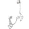 Piercingfaktor Damen Ohrstecker Ohrklemme Ear Cuff mit Ketten Anker Taube Anhänger Stern Lang Silber Ohrringe